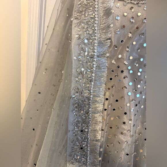 LXM OFFICIAL PAKISTANI AUTHENTIC BRIDAL MIRRORED SEQUIN DESIGNER FLARED DRESS - Picture 17 of 17